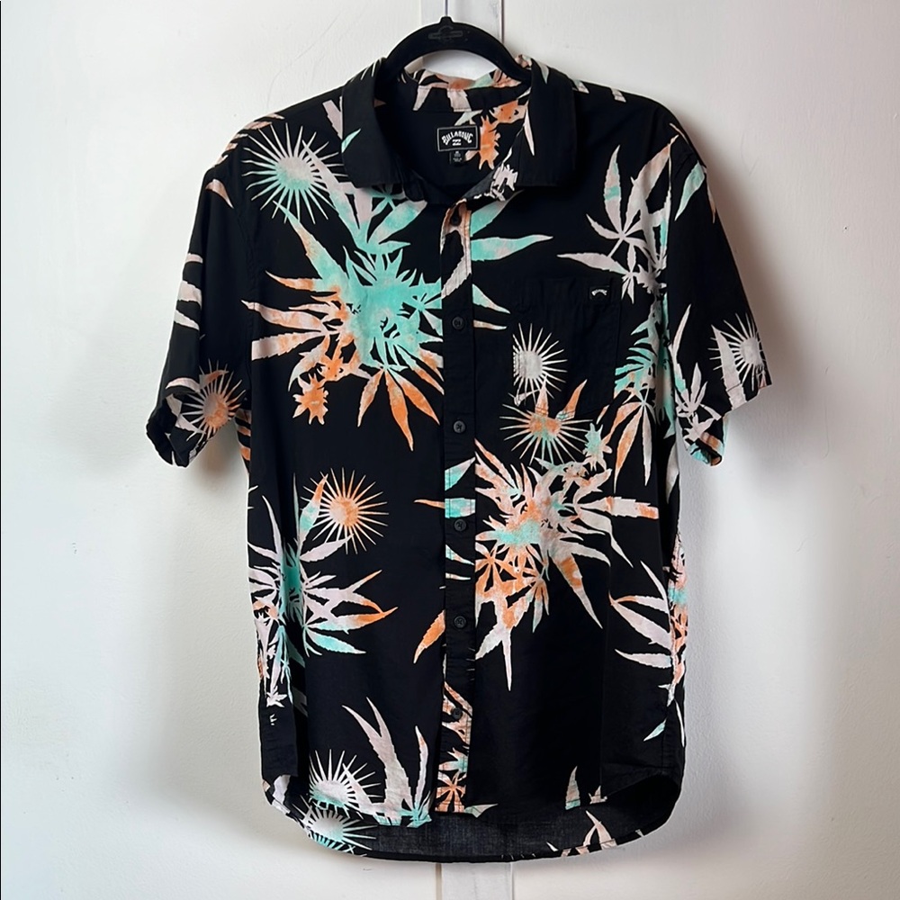 Billabong Men's Black Tropical Print Shirt